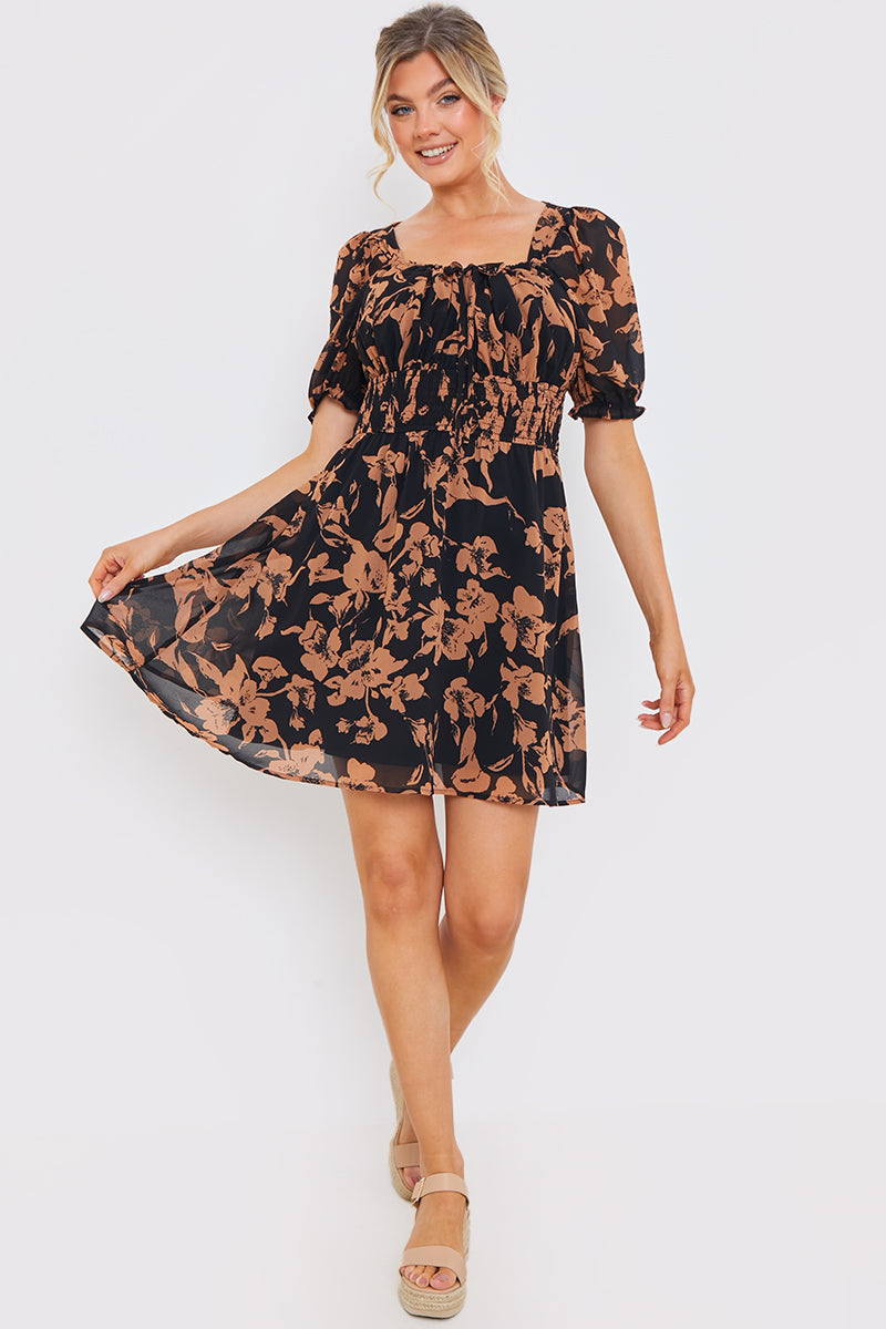 Floral Milkmaid Mini Dress