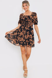 Floral Milkmaid Mini Dress