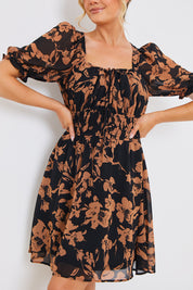 Floral Milkmaid Mini Dress