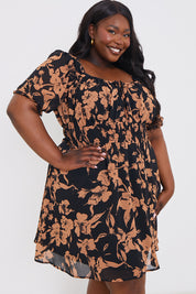 Floral Milkmaid Mini Dress