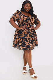 Floral Milkmaid Mini Dress