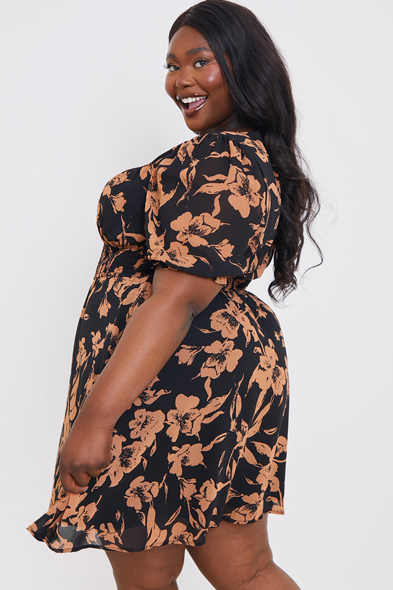 Floral Milkmaid Mini Dress