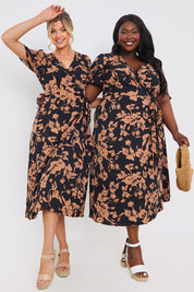 Floral Wrap Multiway Midi Dress