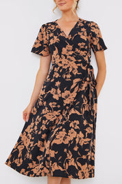 Floral Wrap Multiway Midi Dress