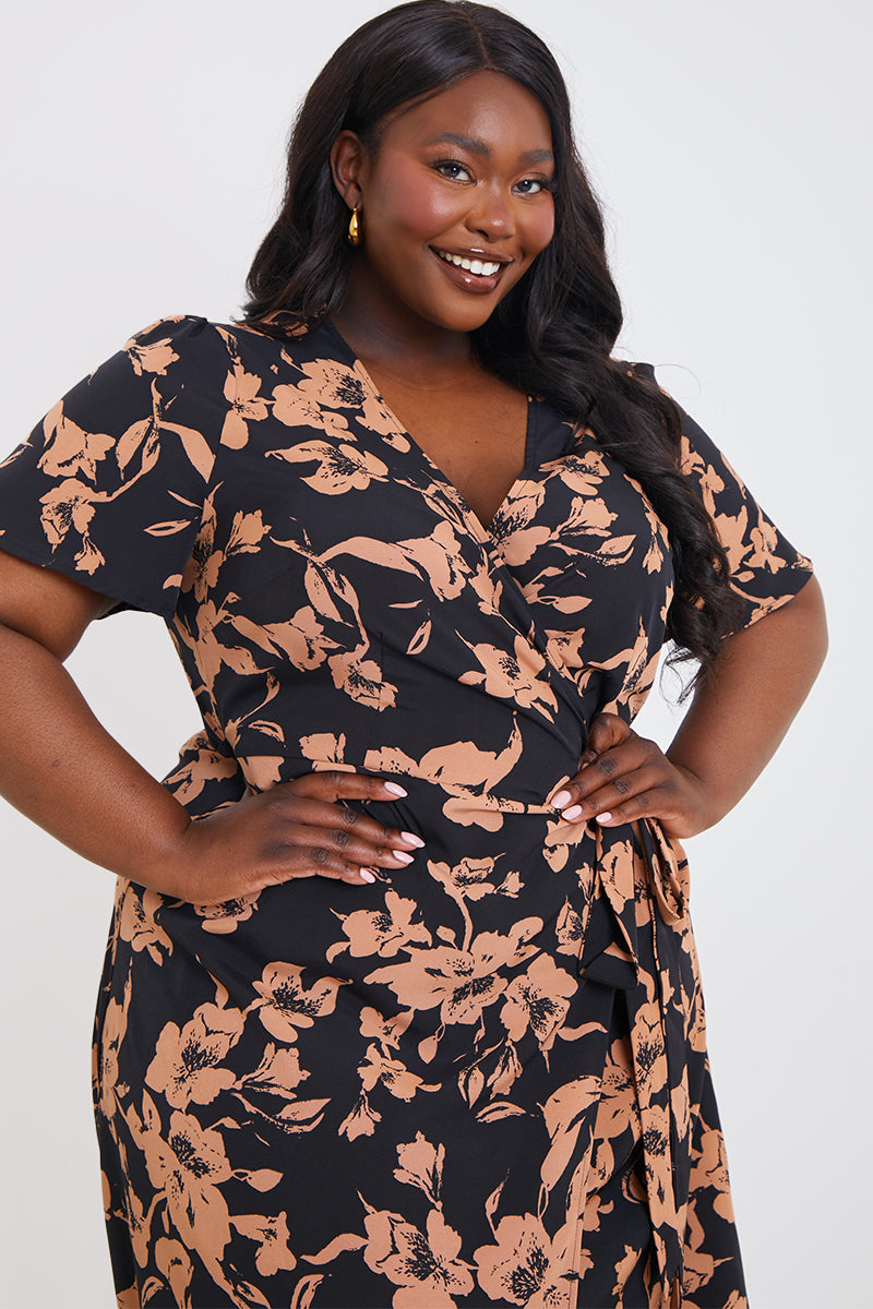 Floral Wrap Multiway Midi Dress
