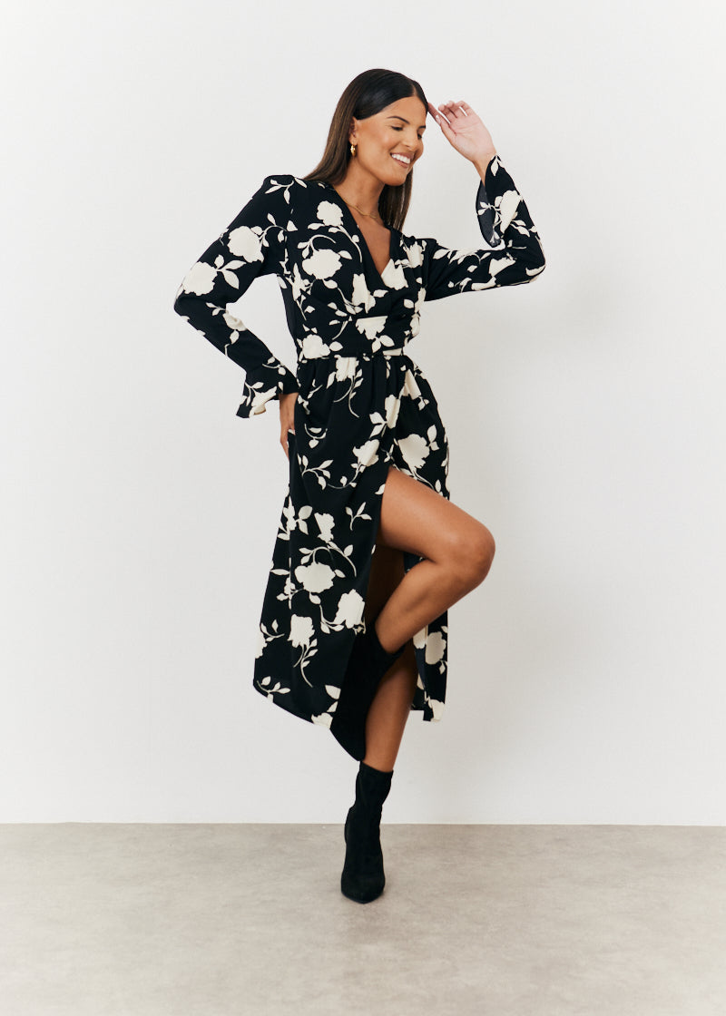 Tie Wrap Detail Midi Dress