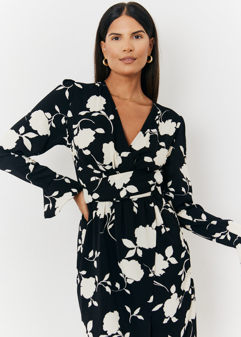 Tie Wrap Detail Midi Dress