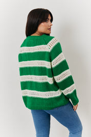 Stripe Contrast Stitch Knit Jumper