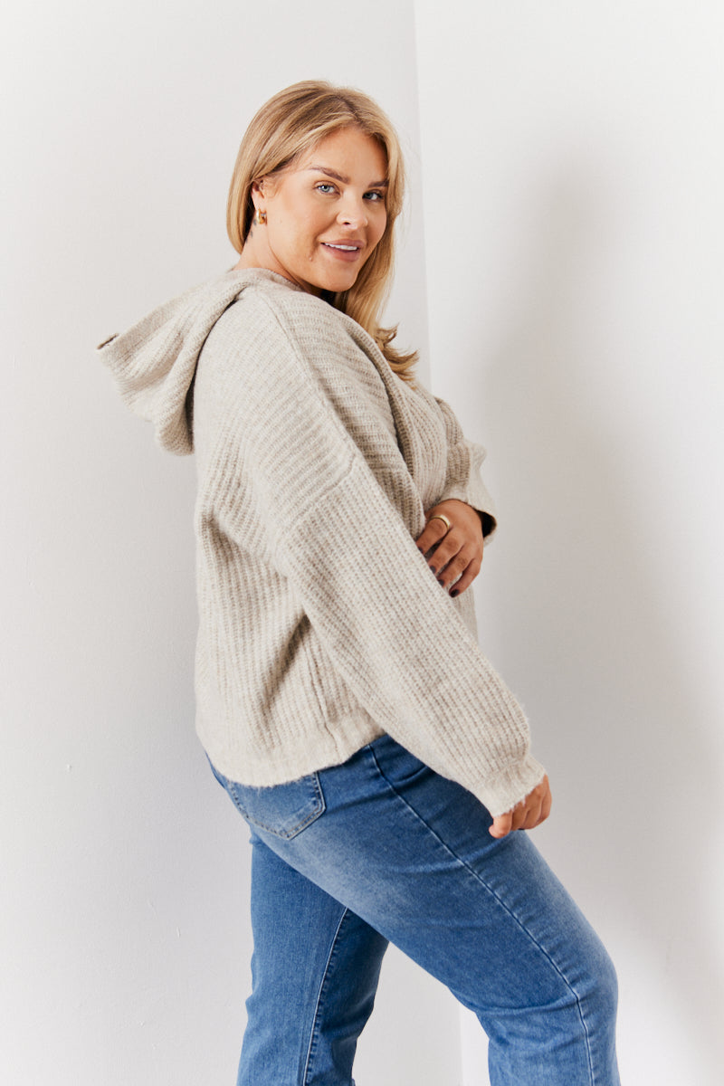 Recycled Chunky Knit Hoodie