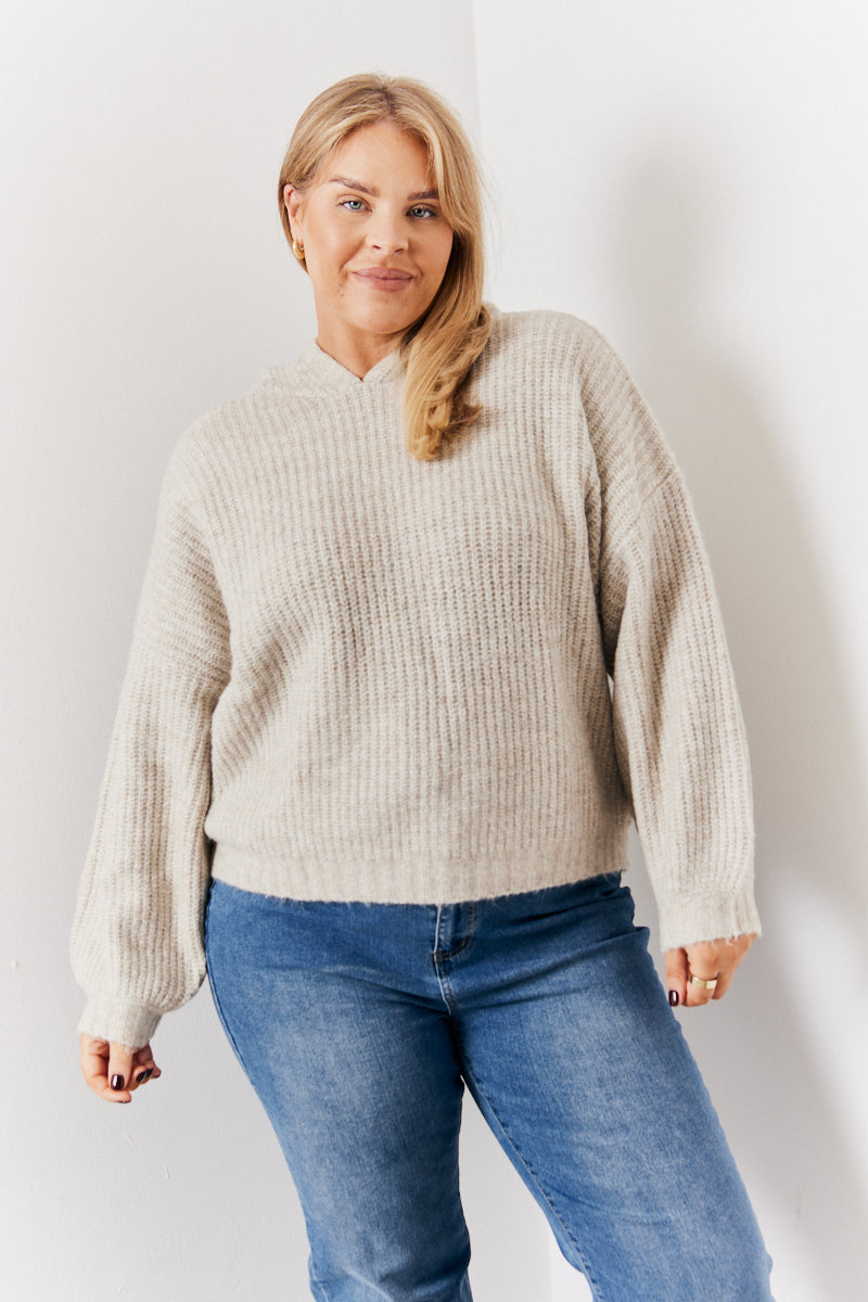Recycled Chunky Knit Hoodie