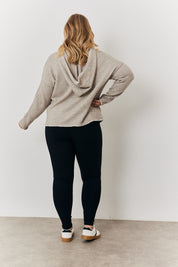 Contrast Stitch Knit Hoodie