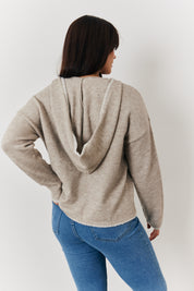 Contrast Stitch Knit Hoodie