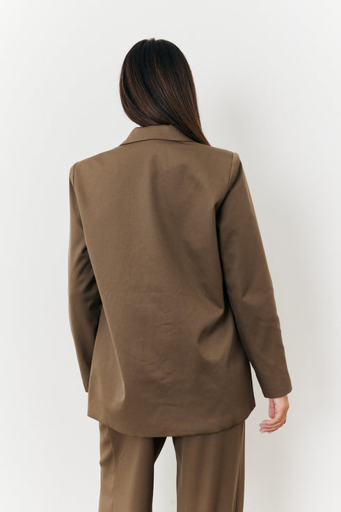 Women's Double-Breasted Blazer and Trousers Co-ord Set