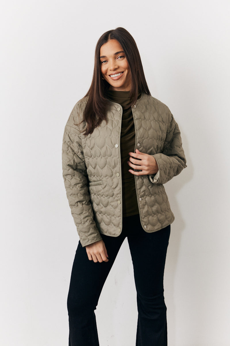 Heart Quilted Lightweight Jacket
