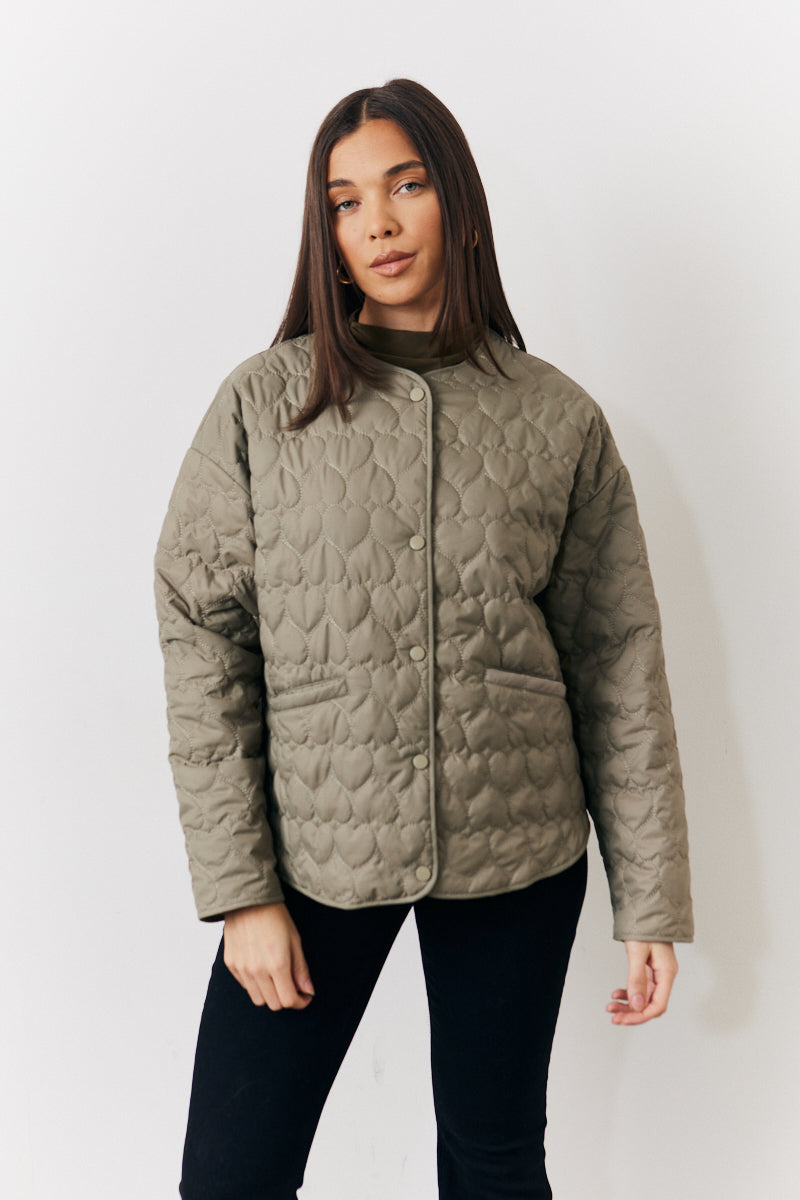 Heart Quilted Lightweight Jacket