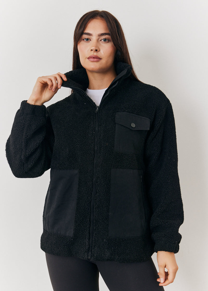 Borg Jacket with Poppers