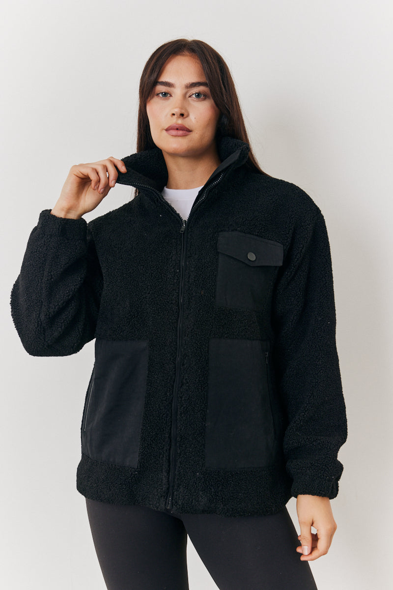Borg Jacket with Poppers