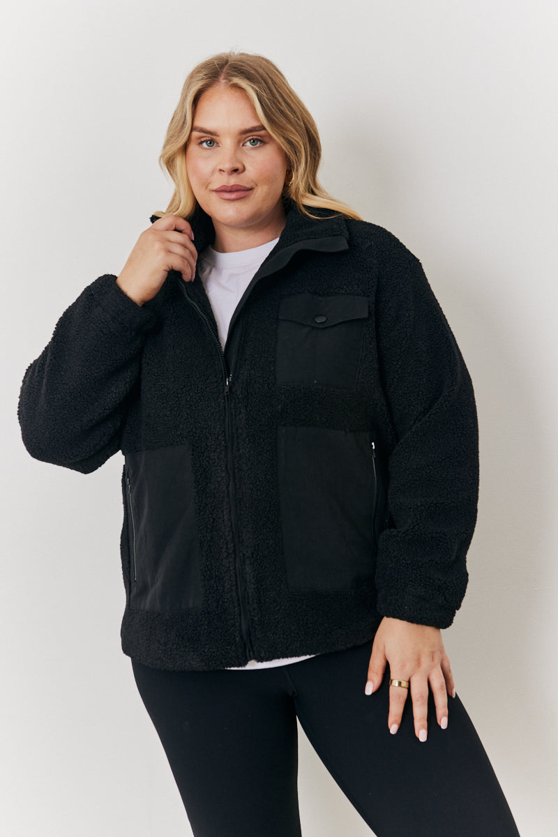 Borg Jacket with Poppers