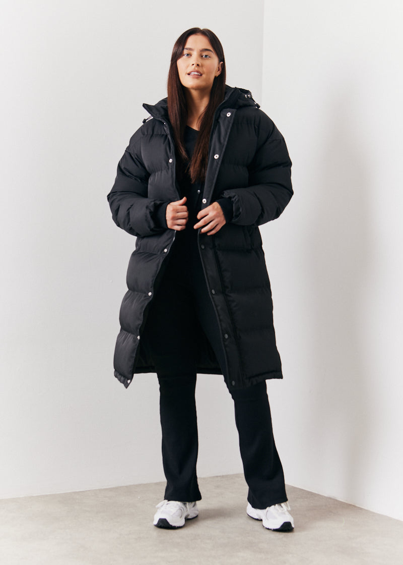 Longline Button Through Puffer Jacket
