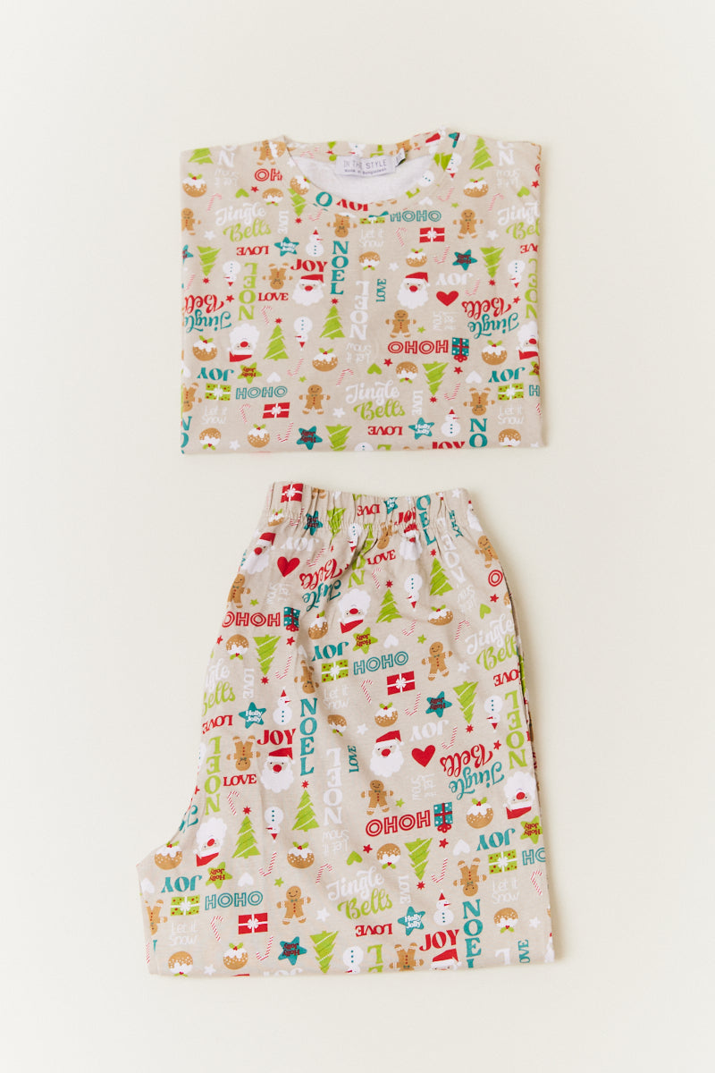 Mens Noel Print Matching Family Pyjama Set