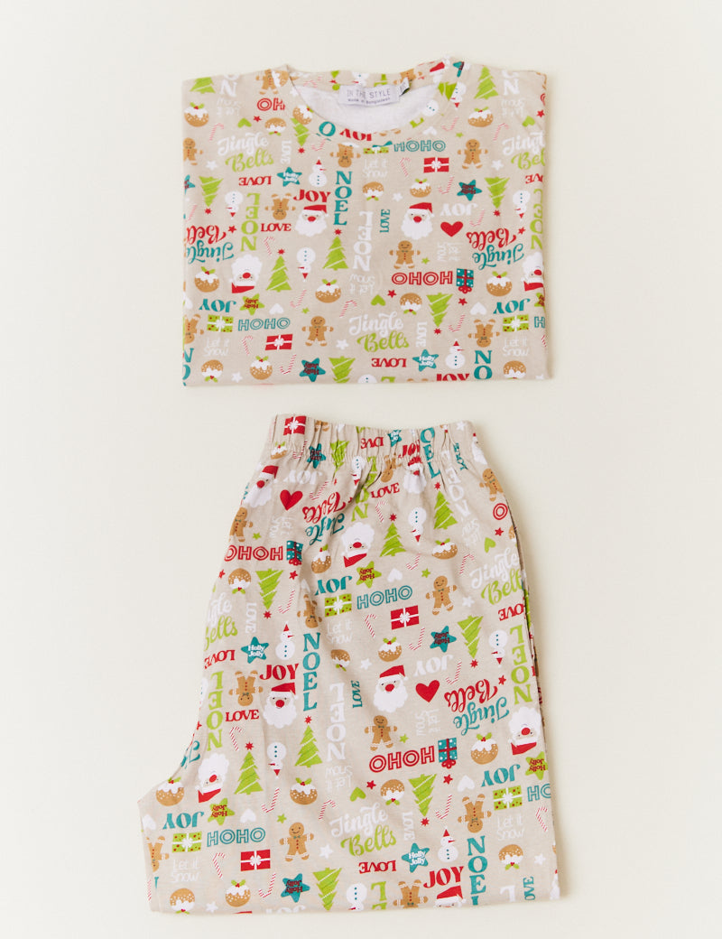 Kids Noel Print Matching Family Pyjama Set