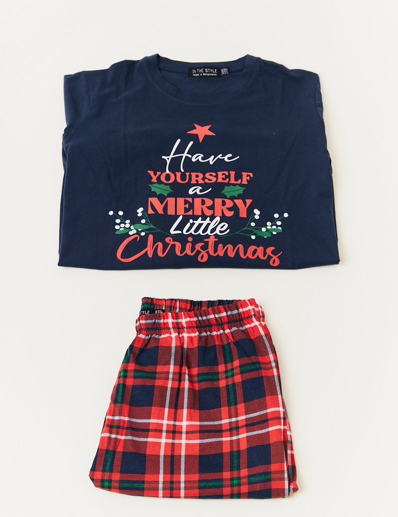 Mens Slogan Print Matching Family Pyjama Set