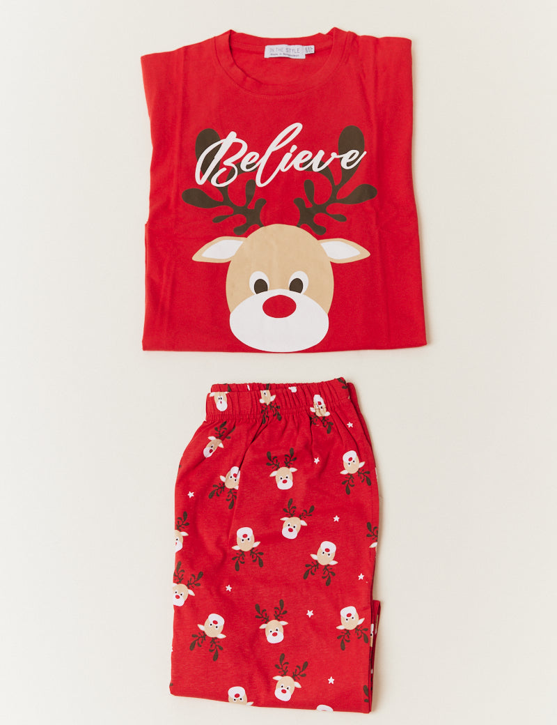 Mens Riendeer Print Matching Family Pyjama Set