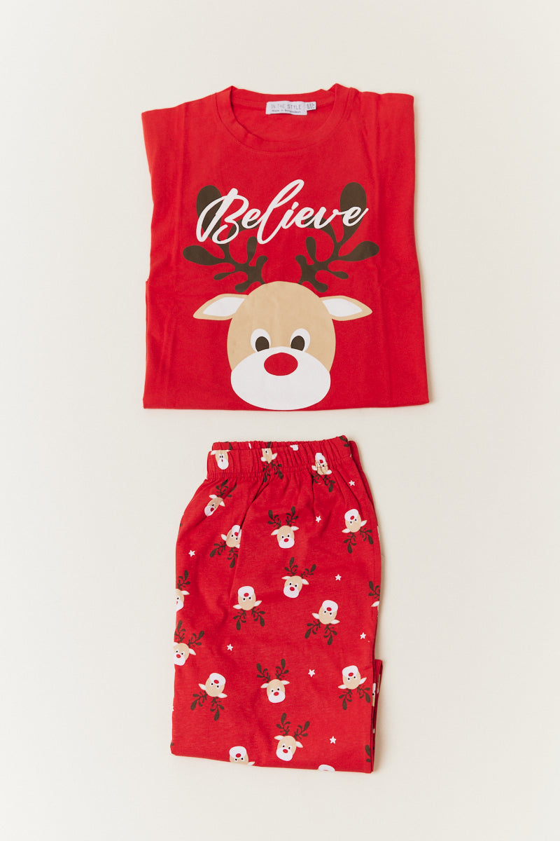 Mens Riendeer Print Matching Family Pyjama Set