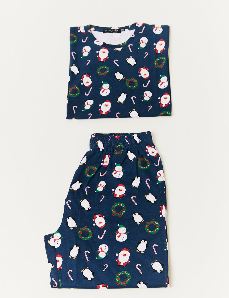 Mens Festive Print Matching Family Pyjama Set