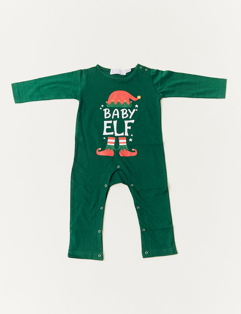 Babies Elf Print Matching Family Romper