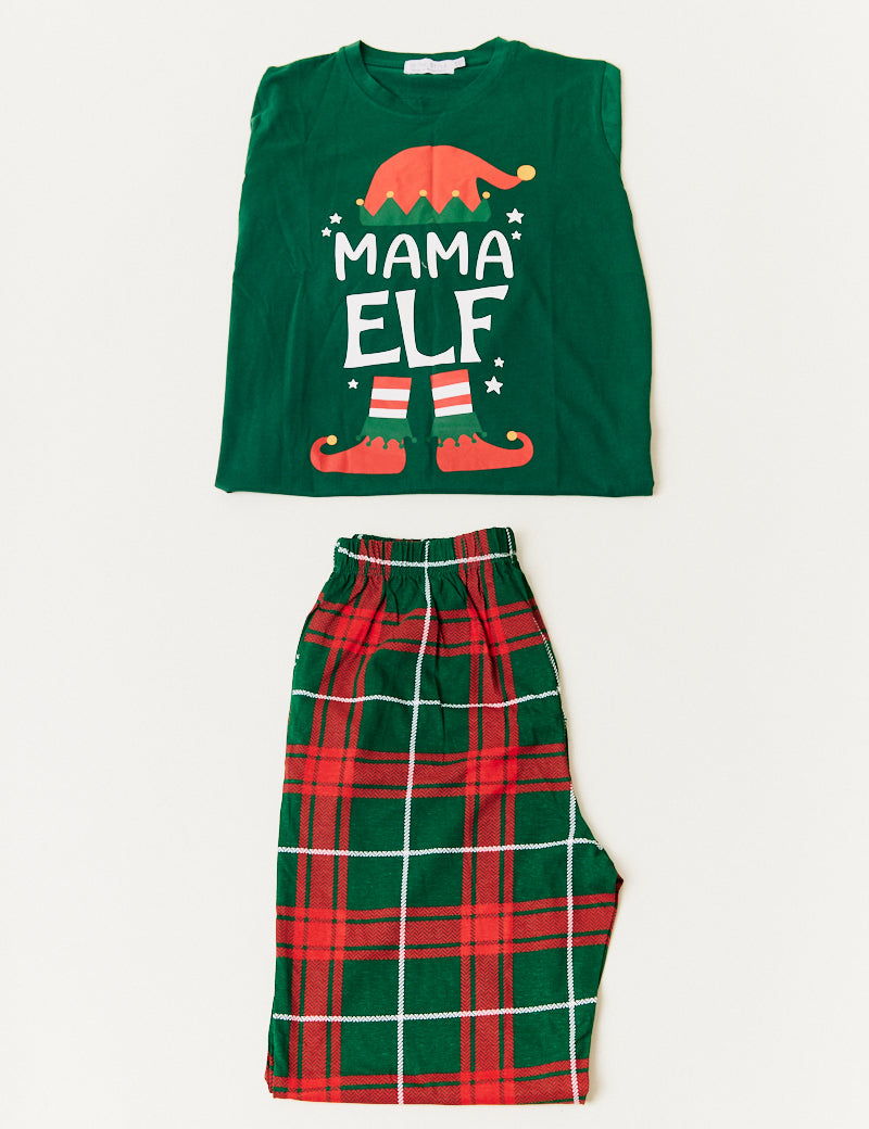 Ladies Elf Print Matching Family Pyjama Set