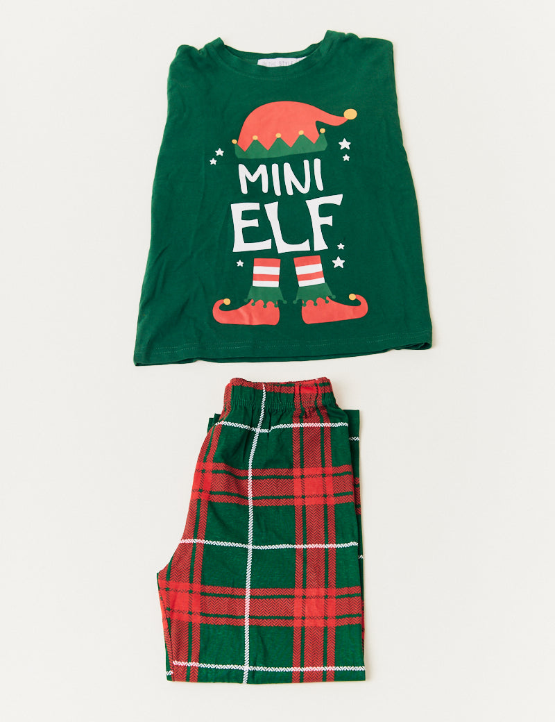 Kids Elf Print Matching Family Pyjama Set