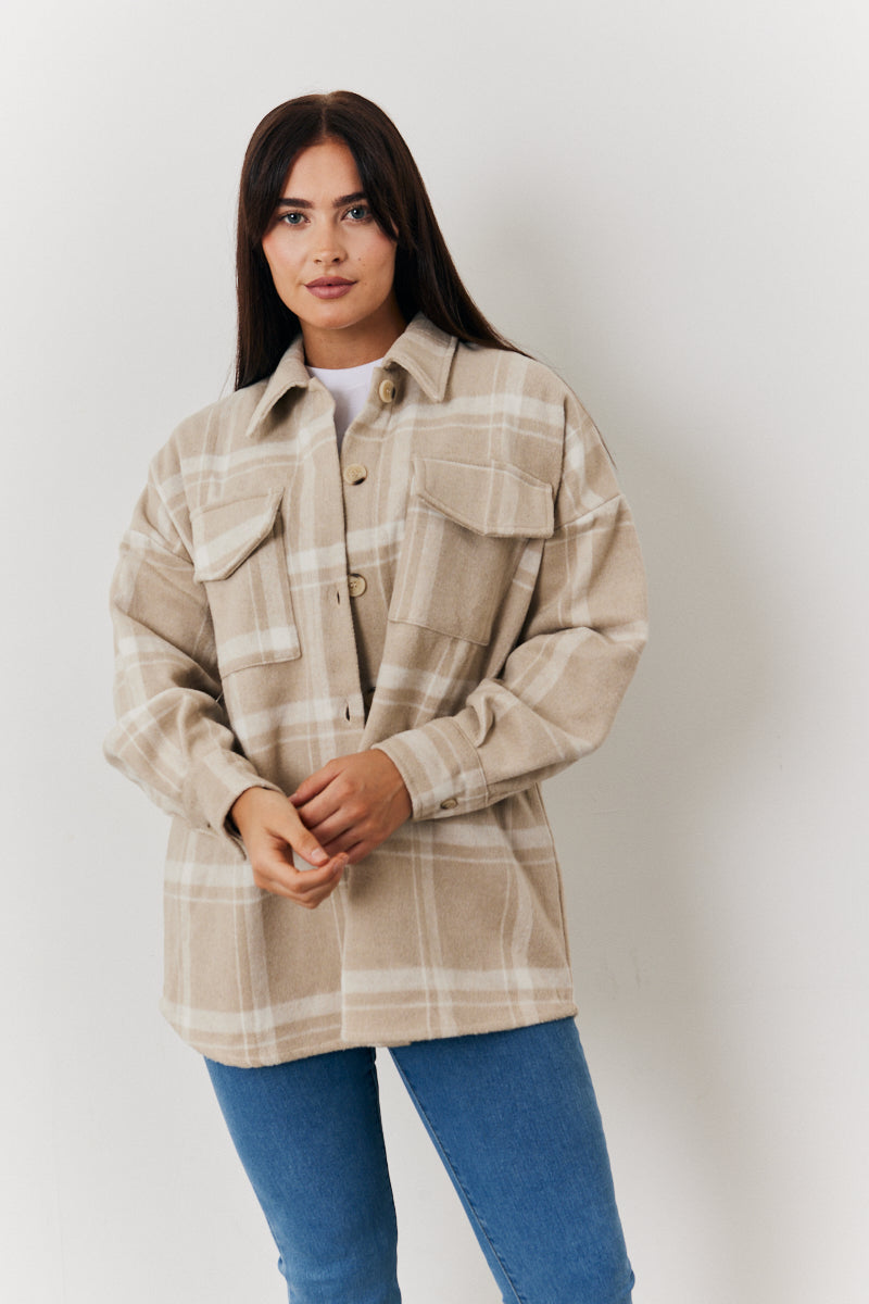 Check Button Through Shacket – InTheStyle