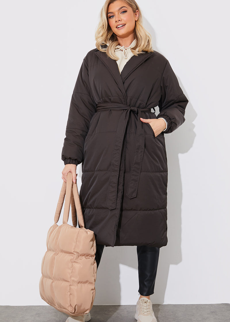 Quilted Wrap Puffer Coat