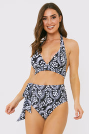 Paisley Print Tie Side Bikini Bottom