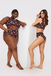 Floral Print Drawstring Bikini Bottom