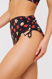 Floral Print Drawstring Bikini Bottom