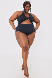 Control Knot Detail Cut Out Swimsuit