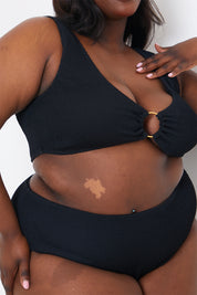 Control Textured High Waist Bikini Bottoms