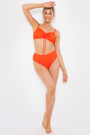Control Textured High Waist Bikini Bottom