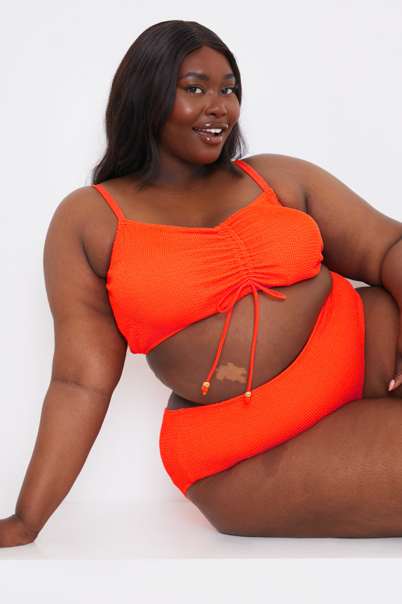 Control Textured High Waist Bikini Bottom