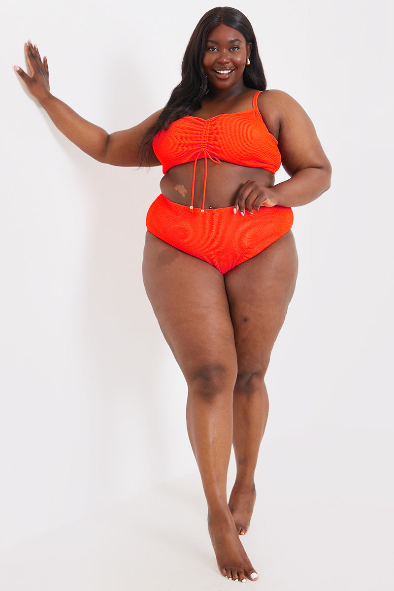 Control Textured High Waist Bikini Bottom