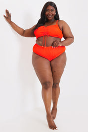 Control Textured High Waist Bikini Bottom