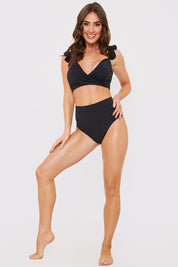 Wrap Tie Frill Bikini Top