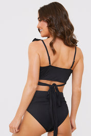 Wrap Tie Frill Bikini Top