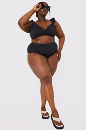 Wrap Tie Frill Bikini Top