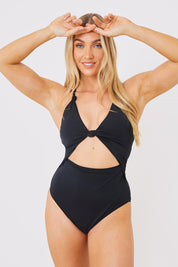 Control Knot Detail Cut Out Swimsuit