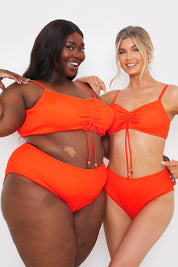Ruched Front Crinkle Bikini Top