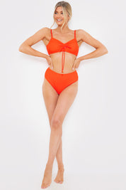 Ruched Front Crinkle Bikini Top