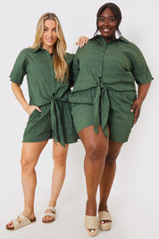 Crinkle Paper Bag Co-Ord Beach Shorts